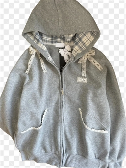Versatile New Street Hooded Sense of Design Jacket Women Fashion Pullover Sweatshirt Harajuku Unisex Oversized Hoodie Coat Trend