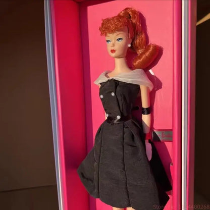 Genuine Barbie Signature Gold Label Gift Box Classic 1962 Collector'S Item Barbie Doll Black And White Princess Evening Dress