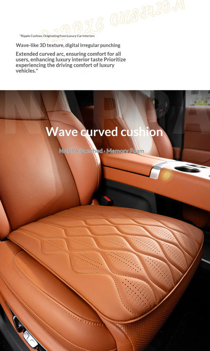 Wave style car seat cushion, creative accessory for car interior. Breathable and ventilated, suitable for all seasons