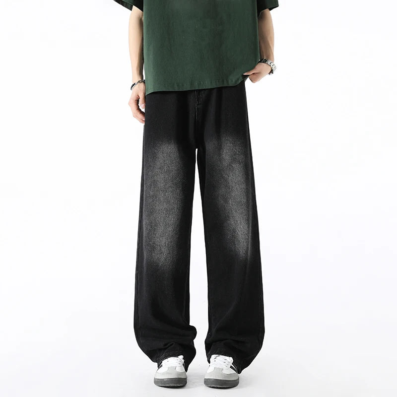 Men's Fashion Jeans Classic America Jeans Y2K Casual Baggy Jeans Straight Leg Retro Wide-legged Jeans Loose Suit Pants Trousers