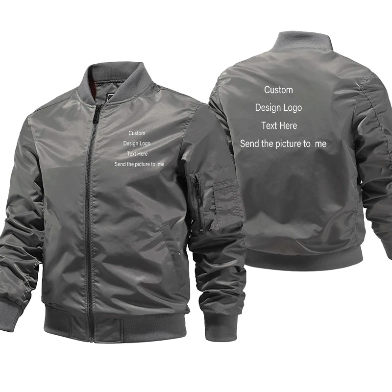 Bomber Jackets And Coat Ropa Men Custom Jacket Hombre Large Size Clothes Jacket Pilot Motorcycle Autumn Winter Coat DIY Logo
