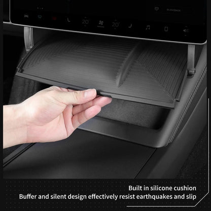 For Tesla Model Y Juniper 2026 Model 3 Highland 2025 Under-Screen Hidden Storage Box Behind Screen Center Console Organizer Case
