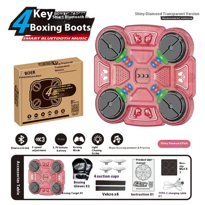 Smart Music Bluetooth Boxing Machine with Scoring System 4/6 Keys Electric for Fitness Training Stress Relief Toy Kids Adults