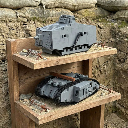 ww1 German A7V and MARK IV Heavy Tank Building Block Toy Military Vehicle Model Bricks Set