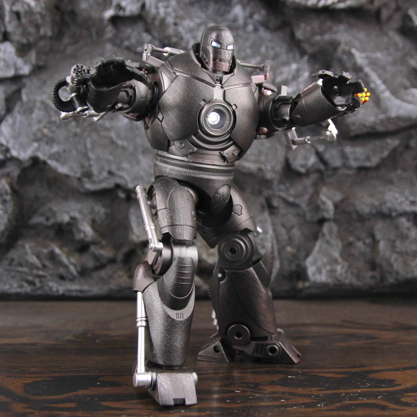 ZD Toys Marvel LED Light Classic Iron Man Iron Monger 1/10 8" Action Figure Ironman Movie Obadiah Stane Model Doll