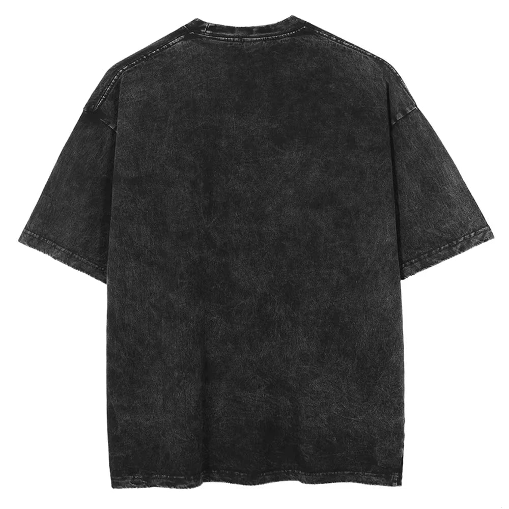 Jujutsu Kaisen Toji Fushiguro & Riko Amanai "Star Plasma Vessel" T-shirt, Vintage Washed Black Anime Print Oversized Streetwear