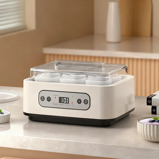 Automatic Yogurt Maker with 6 Cup Professional Adjustable Temperature Time Yogurt Maker Multi-functional Ice Cream Pudding Maker