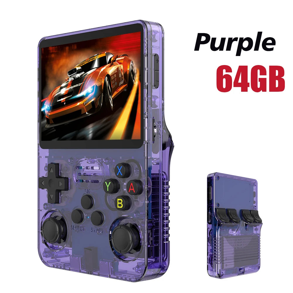 Open Source R36S Retro Handheld Video Game Console Linux System 3.5 Inch IPS Screen Portable Pocket Video Player 64GB Games Gift