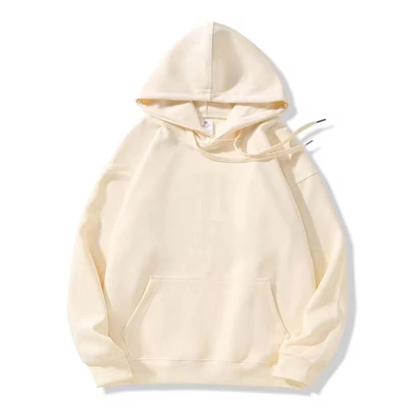 16.9oz 480gsm Heavy Weight Cotton Plus Velvet Hooded Sweater Men Thickened Tight Polar Fleece Pullover Hoodie Women Sweatshirt