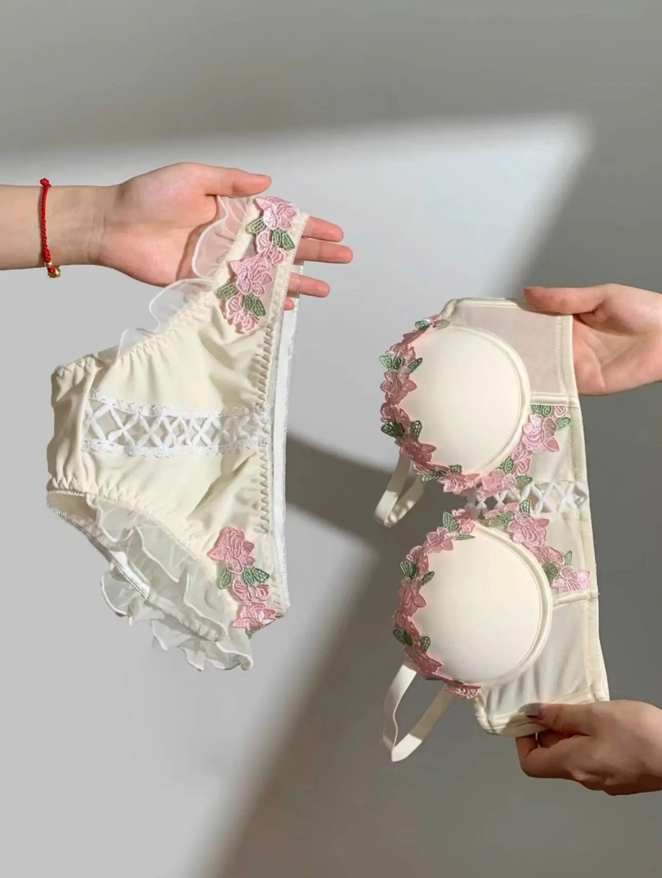 Sweet Innocent Japanese Style Lingerie Set Cute Soft Wireless Bra Gathered Push Up Thin Fabric Summer Lightweight Underwear S-XL