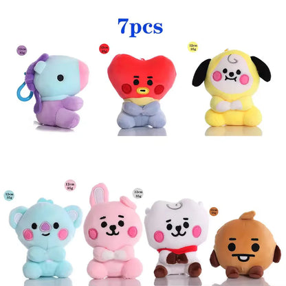 B-T-2-1New Mini Plush Doll Pendant Keychain Plush Toy Bag Accessories Kawaii Anime Cute Cartoon Key Chains Birthday Gifts