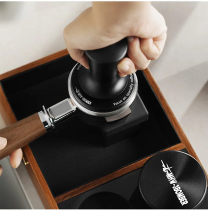 MHW-3BOMBER Coffee Tamper 51/53.35/58.35MM 2 Springs Espresso Tamper Stainless Steel Thread Base Home Barista Coffee Accessories