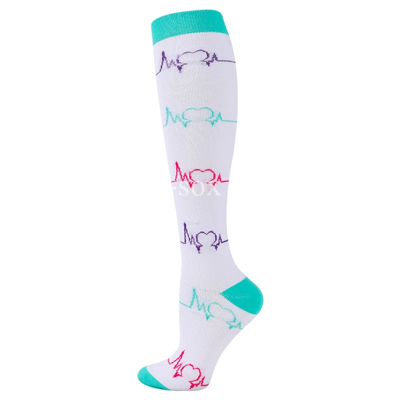 1Pair New Compression Stockings 20-30Mmhg Knee High Sports socks Fit Medical Varicose Veins Pregnant  Edema Diabetes Circulation