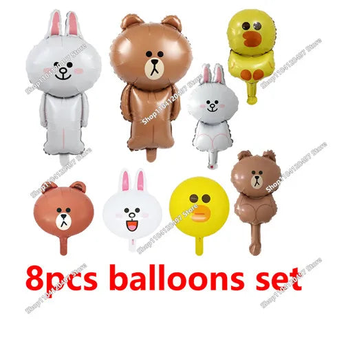 Anime Game Theme Party Supplies Flag Pull Banner Cake Topper Balloon Set Kid Girl Boy Happy Birthday Party Baby Shower Decor