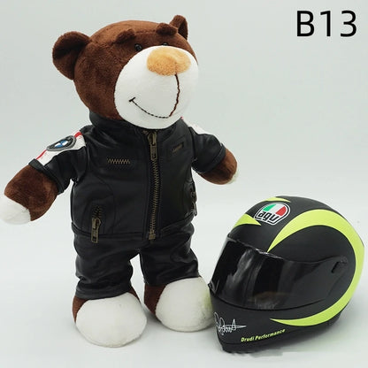 Kawaii helmet and teddy bear motorcycle decorations cute anime filled soft plush toys as gifts for friends during holidays