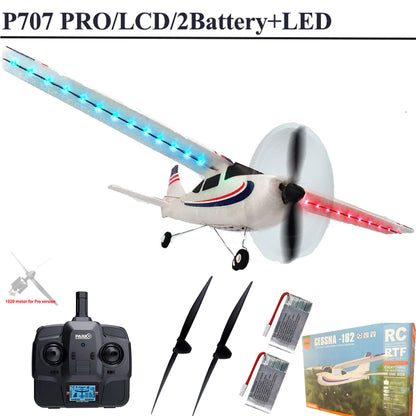 Parkten RC Airplane P707G PRO LCD Version 2.4G 3D/6G With Gyro 3Ch Fixed Wing Plane Outdoor Toys Drone RTF CESSNA 182 Glider