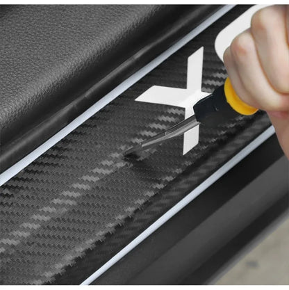 5Pcs Carbon Fiber Car Door Sill Scuff Plate Decor Stickers For Mercedes Benz AMG W463 W204 C300 W212 W176 W222 W124 C190
