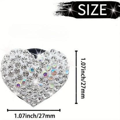 Sparkling Heart Rhinestone Car Decoration Cute Car Perfume Clip Aromatherapy Air Conditioning Car Accessories Supplies