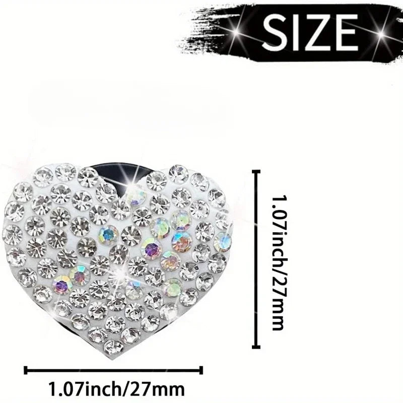 Sparkling Heart Rhinestone Car Decoration Cute Car Perfume Clip Aromatherapy Air Conditioning Car Accessories Supplies
