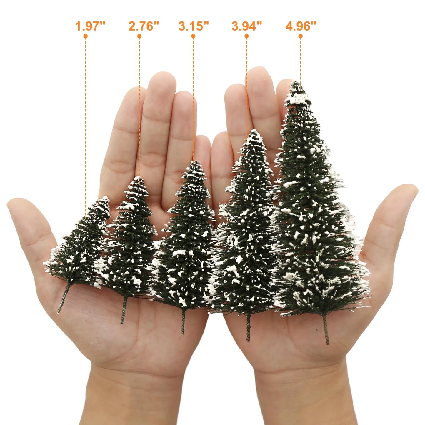 XS0804 Evemodel Model Snowy Pine Trees Deep Green Christmas Pines for HO O N Z Scale Xmas Decor Layout S0804