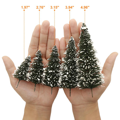 XS0804 Evemodel Model Snowy Pine Trees Deep Green Christmas Pines for HO O N Z Scale Xmas Decor Layout S0804