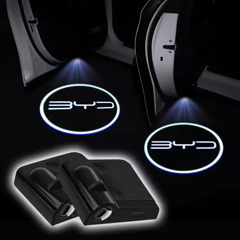 2Pcs For BYD ATTO3 QIN SONG S6 7 E6 TANG YUAN PLUS Auto Car Door HD LED Lamp Projector Courtesy Welcome Light  Accessories