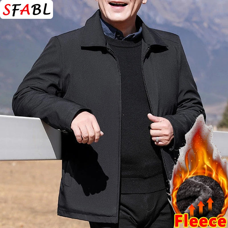 Casual Thermal Warm Winter Jackets for Men Business Blazers Coat Fleece Lining Men's Winter Jacket Luxury Parka Outerwear L-3XL
