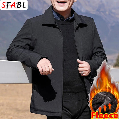 Casual Thermal Warm Winter Jackets for Men Business Blazers Coat Fleece Lining Men's Winter Jacket Luxury Parka Outerwear L-3XL