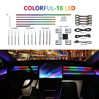For BMW Only Neon Car Ambient Lights Full 213 Colors Streamer RGB LED Interior Hidden Ergonomic Strip For F10 F20 F30 G20 G30