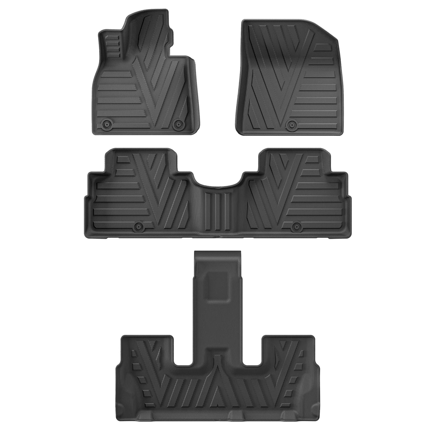 for Hyundai Palisade Fuel Version 2020-2024 TPE 3D Car Floor Mats Cargo Liner Trunk Pad All Weather Waterproof Black