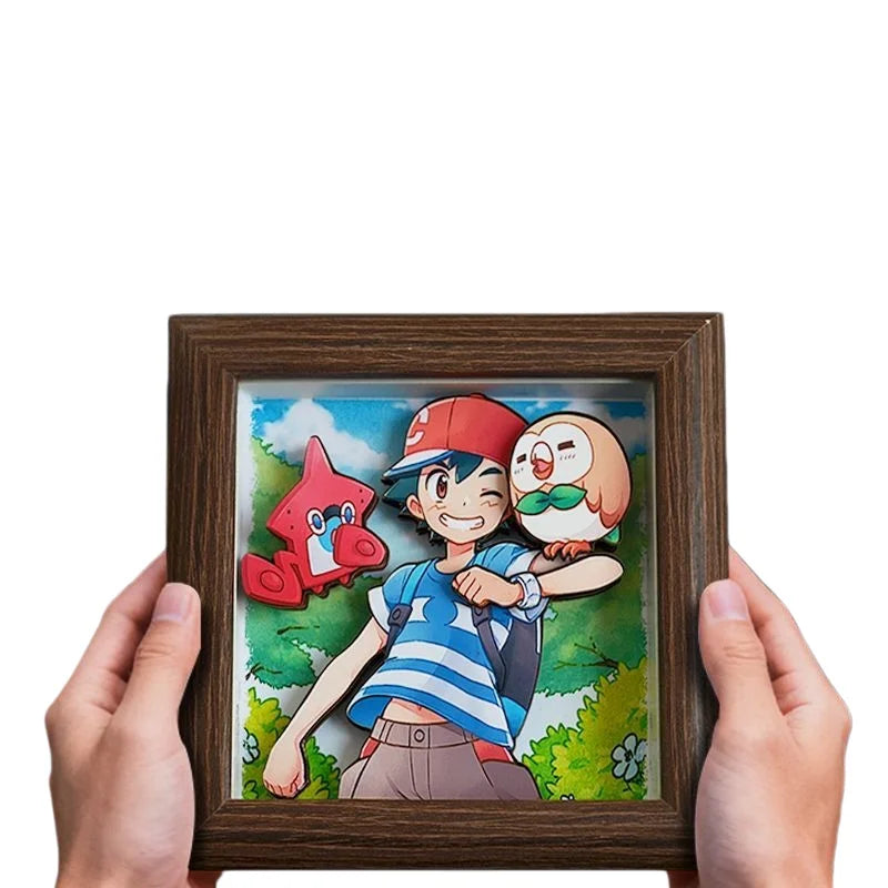 Anime Gyarados 3D Art Painting Cartoon Bulbasaur Figure Collect Picture Handmade Desktop Decora Fans Gift