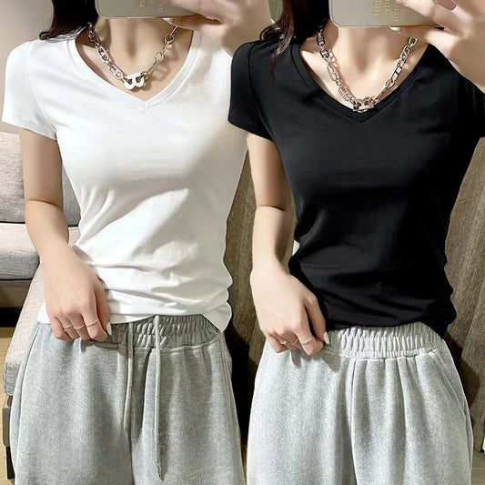 Summer Women's Slim Fit Short Sleeve T-Shirt Half Sleeve Base Shirt Versatile Base Layer Top Quality Polyester Fiber Commute ...