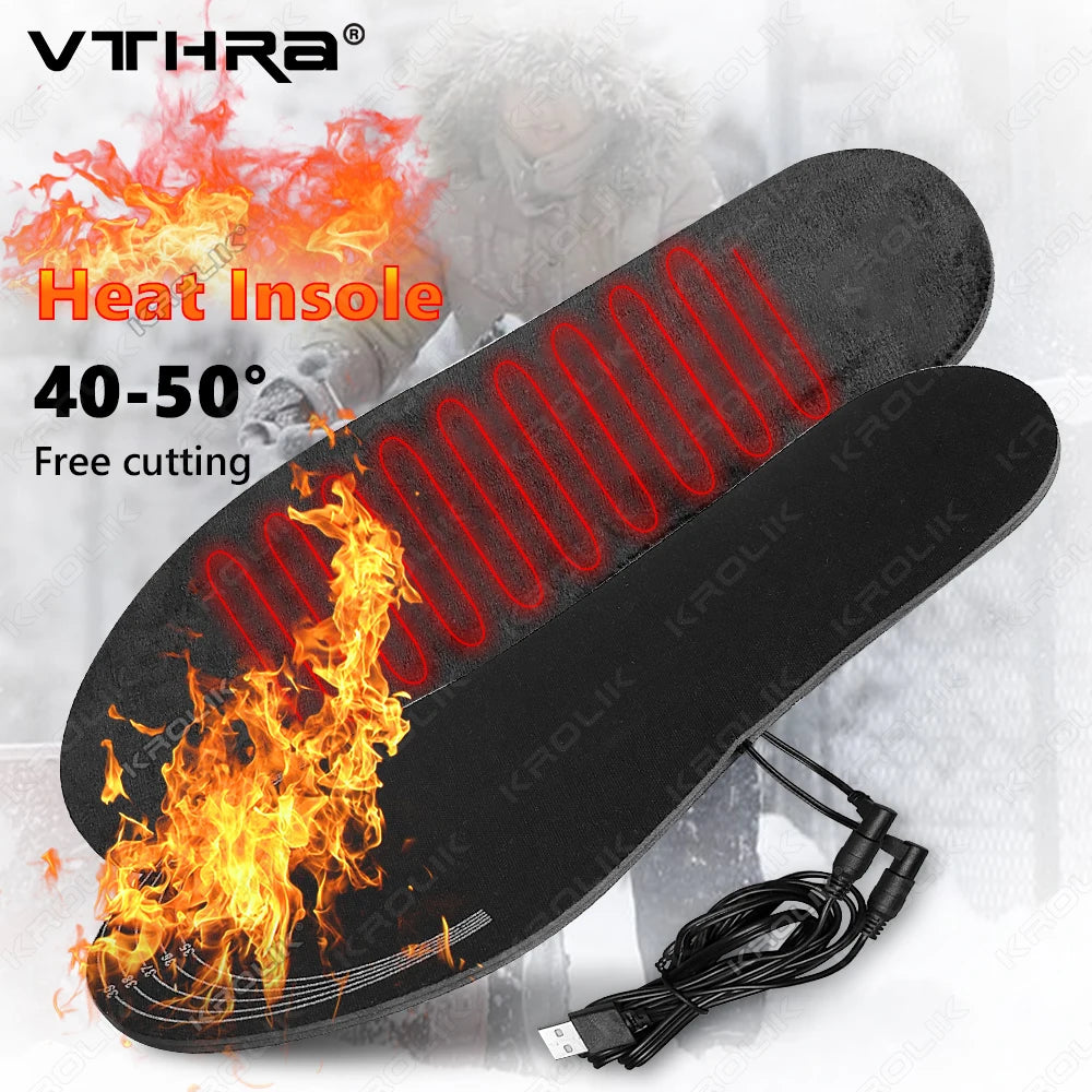 1/2 Pair Foot Warming Warmer Pad Electrically heated insoles Mat Winter Outdoor Walking Heating Insole Winter Warm unisex
