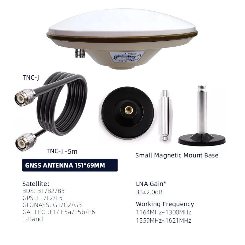 HONGXIN Full-Band RTK GNSS Antenna, High-Precision Multi-Constellation GPS for Surveying & Mapping, SMA/TNC Connector