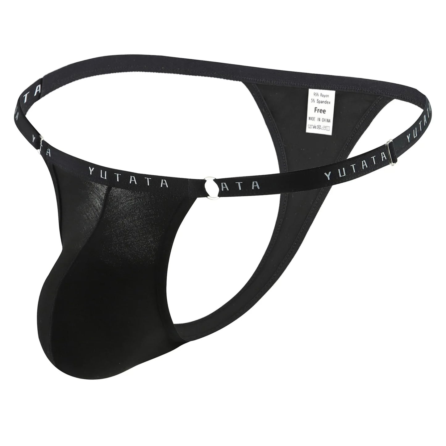 Men's Thong Underwear Adjustable Waist 60-110cm Pouch Support Soft Skin-friendly Breathable Quick Dry 5 Colors