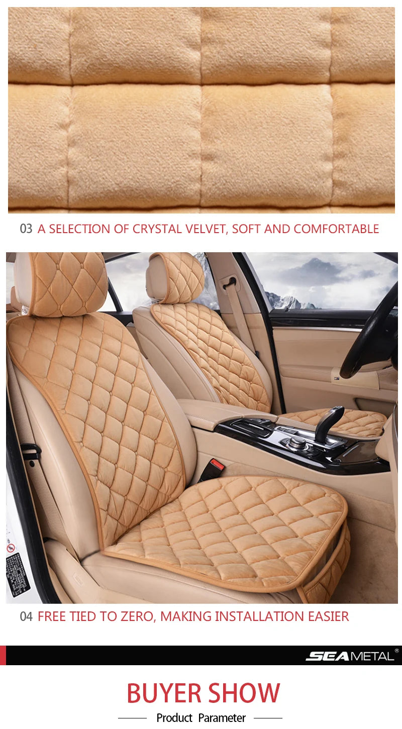 SEAMETAL Winter Car Seat Cover Soft Warm Car Seat Cushion Universal Plush Interior Protector Mat Auto Seats Cover Accessories