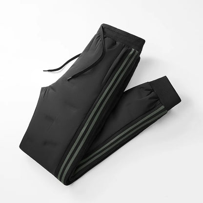 Graphene Heating High Fluffy 90 White Goose down Winter Men's Pressed Glue Filled Windproof Warm Trousers with Ankle Zipper