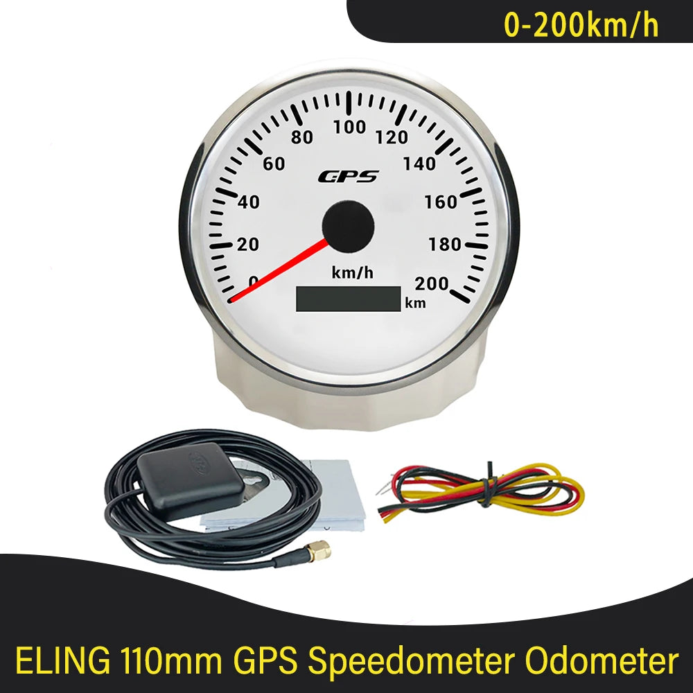 Newest Universal 110mm GPS Speedometer 60K 80K 120K 200K with GPS Antenna and 7 Colors Backlight for Boat Truck Car