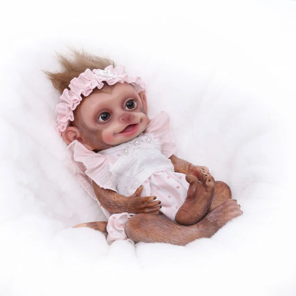 Cloveray 13inch Full Body Soft Silicone Realistic Reborn Baby Doll Solid monkey Silicone Doll Handmade High-quality Toy Kid Gift