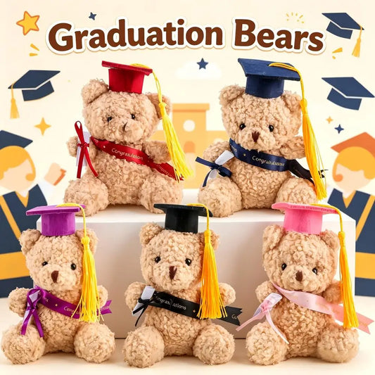 Mini Graduation Bears Bulk Small Graduation Stuffed Animals 4‘' Plush Bear with Diploma Class of 2026 Prom Party Decor Gifts