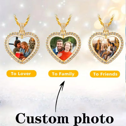 Double-Sided Customised Photo Necklace - Comes With a Personalised Hip-Hop Chain Pendant Customisable Photo Necklace
