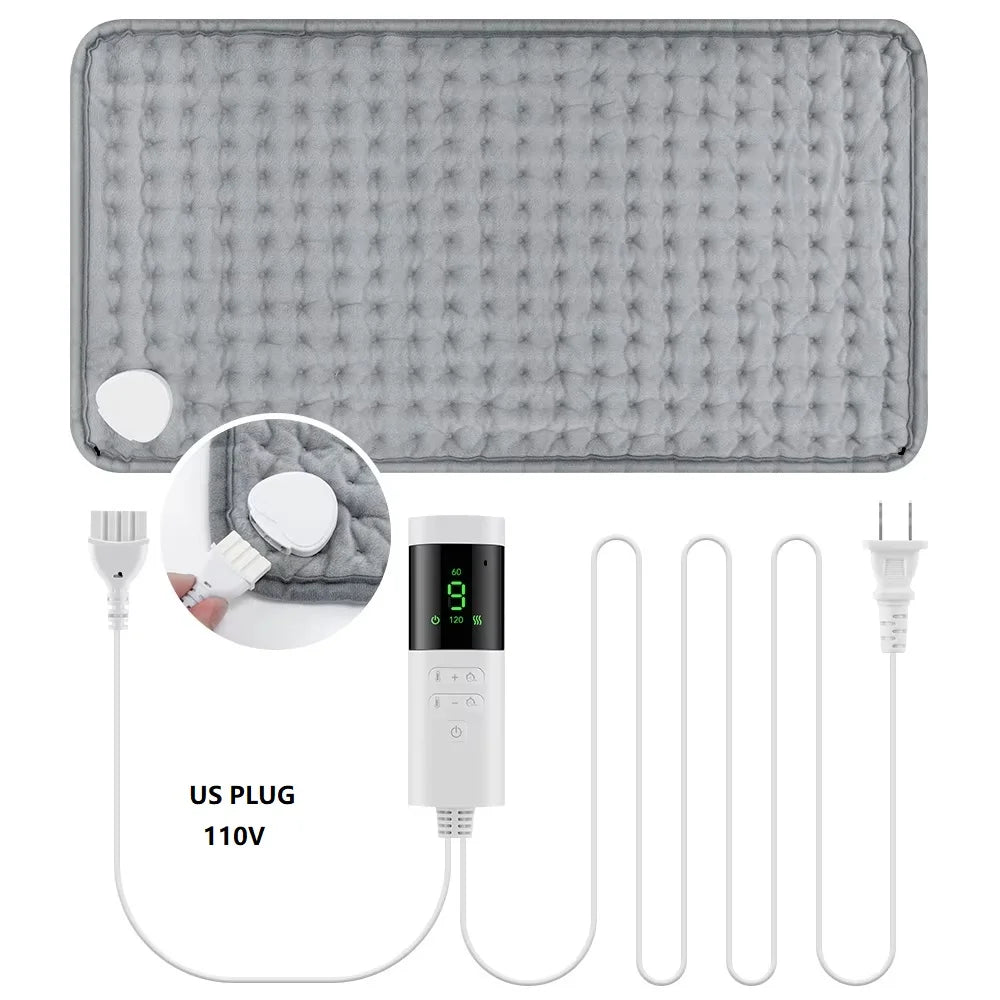 Electric Heating Massage Pad, 9 Heat Levels, Constant Temperature, 4 Modes & Timer Function, Body Warming Heating Pad for Legs,