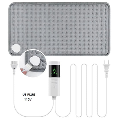 Electric Heating Massage Pad, 9 Heat Levels, Constant Temperature, 4 Modes & Timer Function, Body Warming Heating Pad for Legs,