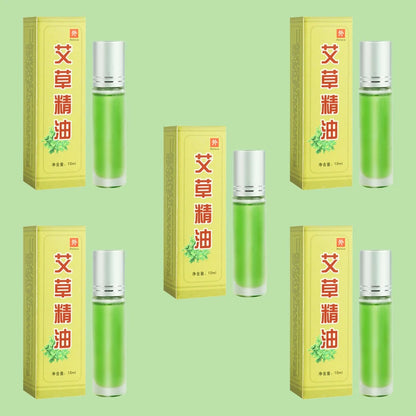 5 Bottles Pure Wild Wormwood Scraping Essential Oil Mugwort Extraction Enhance Moxibustion's Effect Meridian Massage Oils Health