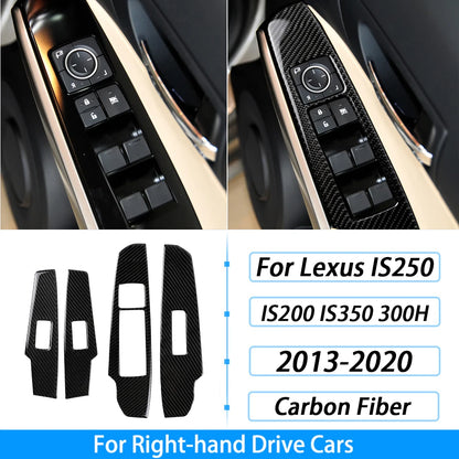 For Lexus IS250 IS350 300H 2013-2019 Carbon Fiber Gear Shift Air Outlet CD AC Window Lift Set Car Interior Accessories Sticker