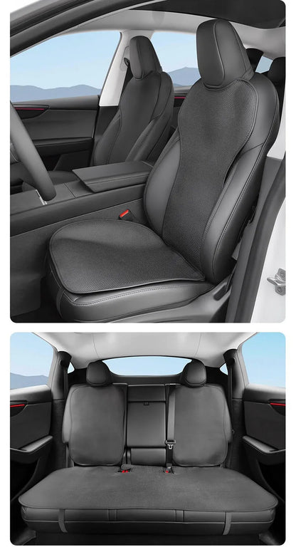 For Tesla Model Y Juniper 2025+ & 2026 Nappa Leather Seat Cushion Ventilation Comfortable Split Single Sitting Back row Set