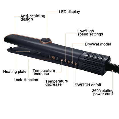 Multi Styler 2in1 LCD Display Hair Dryer Wet and Dry Hair Straightener Ion Portable Air Styling Hair Straighten