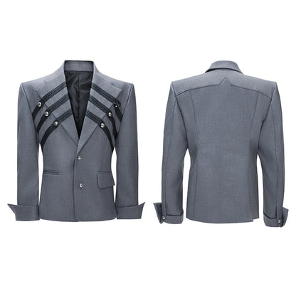 Nerazzurri Spring Autumn Blazer for Men Single Breasted Loose European Court Style Luxury Designer Clothes Menswear 2026