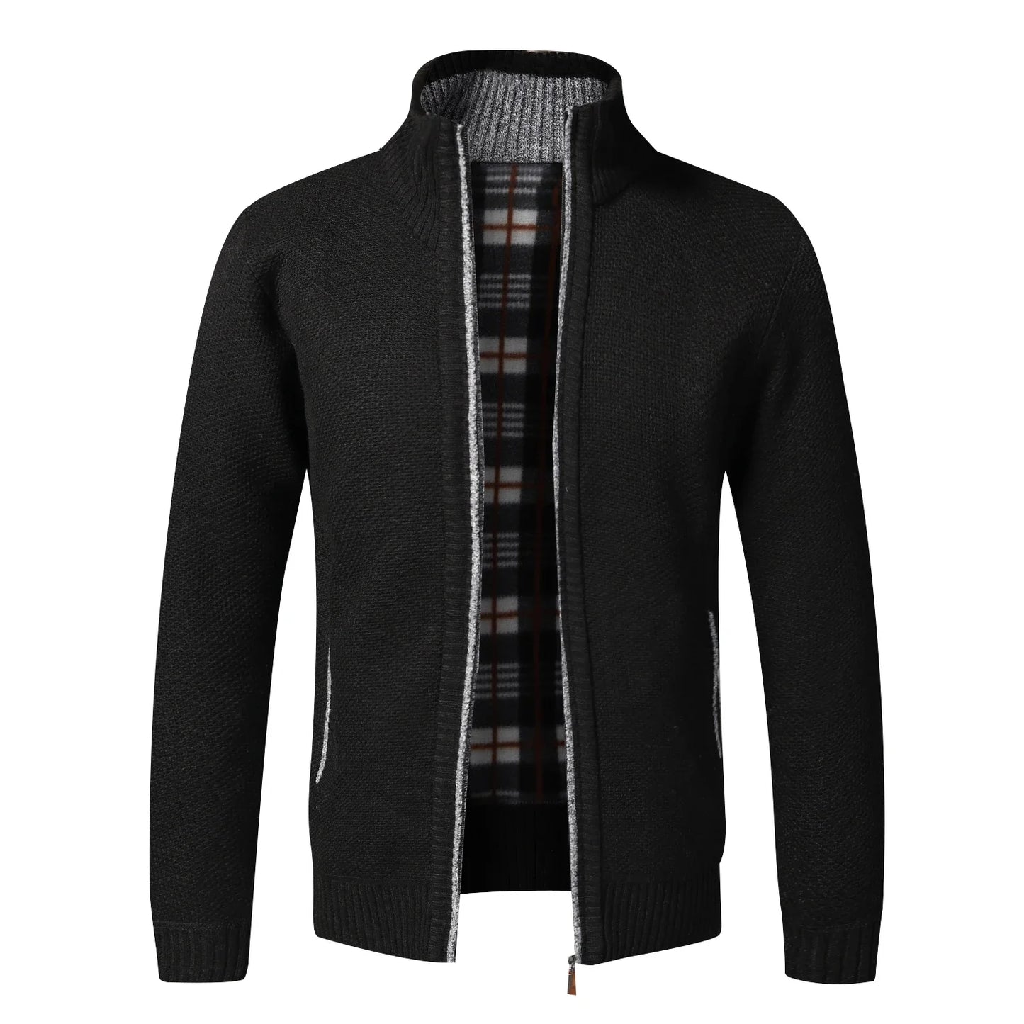 Autumn Winter Warm Cardigan Men Fleece Sweaters Full Zip Jackets Slim Fit Luxury Brand Knitted Sweater Coat American Jersey