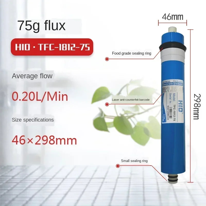50/75/100/150/400GPD Home Kitchen Reverse Osmosis RO Membrane Replacement Water System Filter Water Purifier Drinking Treatment